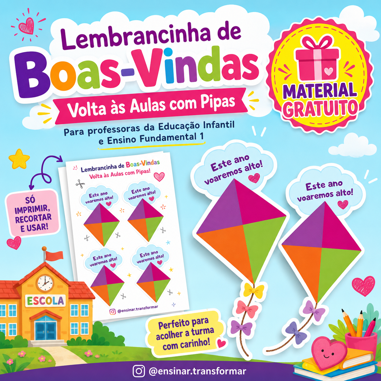 🎁 Lembrancinha Boas Vindas (PIPA) - Acolhimento Volta às Aulas 🎁
