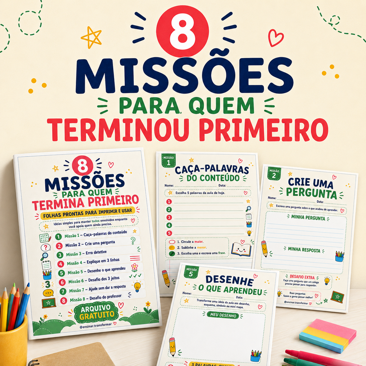 🎁 8 Missões para Quem Terminou Primeiro (GRÁTIS) 🎁